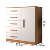 Cômoda New Monaco 1 Porta 5 Gavetas Cinamomo/Branco - Evidencia Móveis