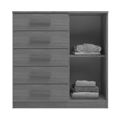 Cômoda New Monaco 1 Porta 5 Gavetas Cinamomo - Evidencia Móveis