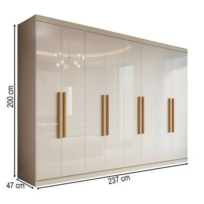 Guarda-Roupa Casal German 8 Portas 4 Gavetas Branco - Maxel