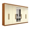 Guarda-Roupa Casal German 8 Portas 4 Gavetas com Espelho Cinamomo/Off White - Maxel