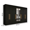 Guarda-Roupa Casal German 8 Portas 4 Gavetas com Espelho Preto - Maxel