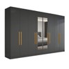 Guarda-Roupa Casal German 8 Portas 4 Gavetas com Espelho Onix - Maxel