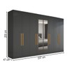 Guarda-Roupa Casal German 8 Portas 4 Gavetas com Espelho Onix - Maxel