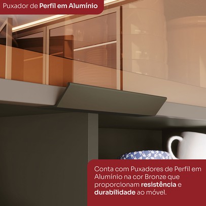 Cozinha Completa Connect 11 Portas 2 Gavetas 100% Mdf Ce899-35 Duna/Cristal - Henn