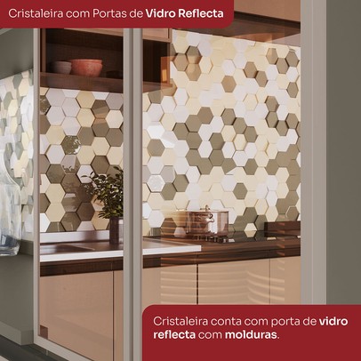 Cozinha Completa Connect 11 Portas 2 Gavetas 100% Mdf Ce899-35 Duna/Cristal - Henn