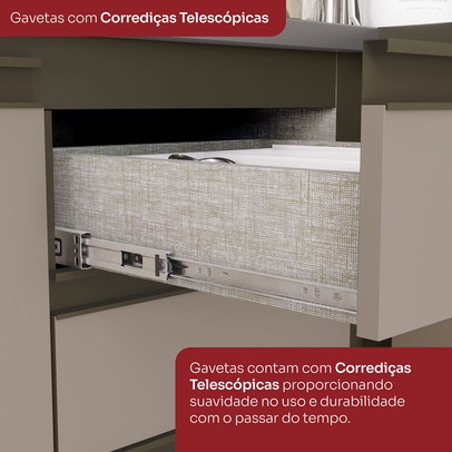 Cozinha Completa Connect 11 Portas 2 Gavetas 100% Mdf Ce899-35 Duna/Cristal - Henn