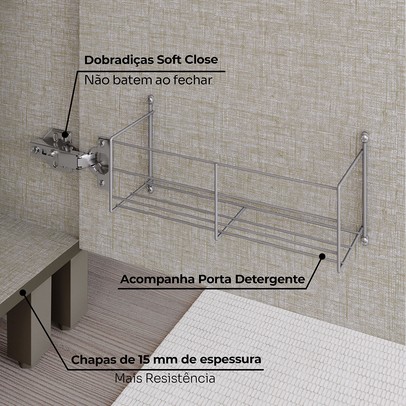 Cozinha Completa Connect 11 Portas 2 Gavetas 100% Mdf Ce899-35 Duna/Cristal - Henn