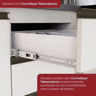 Cozinha Completa Connect 11 Portas 2 Gavetas 100% Mdf Off White - Henn