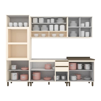 Cozinha Completa Connect 11 Portas 2 Gavetas 100% Mdf Off White - Henn