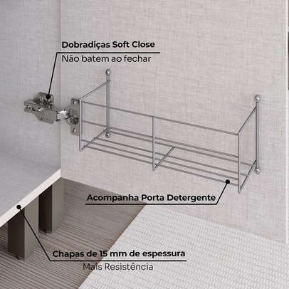 Cozinha Completa Connect 11 Portas 2 Gavetas 100% Mdf Off White - Henn