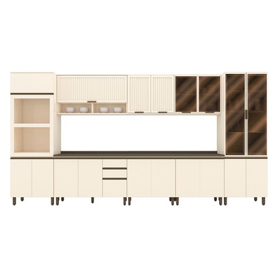 Cozinha Completa Connect 19 Portas 2 Gavetas com Vidro 100% Mdf Off White - Henn