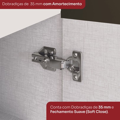 Cozinha Completa Connect 19 Portas 2 Gavetas com Vidro 100% Mdf Off White - Henn