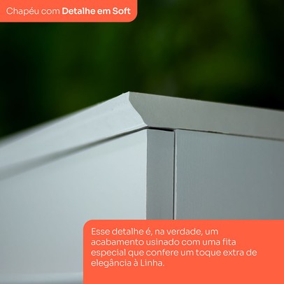 Cozinha Completa Americana 14 Portas 7 Gavetas com Vidro 100% Mdf Cinza/Nature - Henn