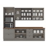 Cozinha Completa Americana 11 Portas 5 Gavetas com Vidro 100% Mdf Cinza/Nature - Henn