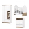 Quarto de Bebê Completo Magia 3 Portas 5 Gavetas Ie165-190 Branco/Jequitibá - Henn