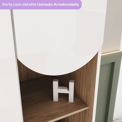 Quarto de Bebê Completo Magia 3 Portas 5 Gavetas Ie165-190 Branco/Jequitibá - Henn