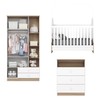 Quarto de Bebê Completo Magia 3 Portas 5 Gavetas Ie165-190 Branco/Jequitibá - Henn