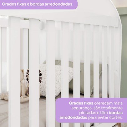 Quarto de Bebê Completo Magia 3 Portas 5 Gavetas Ie165-190 Branco/Jequitibá - Henn