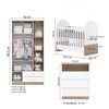 Quarto de Bebê Completo Magia 3 Portas 5 Gavetas Ie165-190 Branco/Jequitibá - Henn