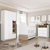 Quarto de Bebê Completo Magia 3 Portas 5 Gavetas Ie165-190 Branco/Jequitibá - Henn