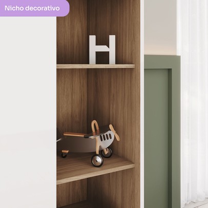 Quarto de Bebê Completo Magia 3 Portas 2 Gavetas Branco/Jequitibá - Henn