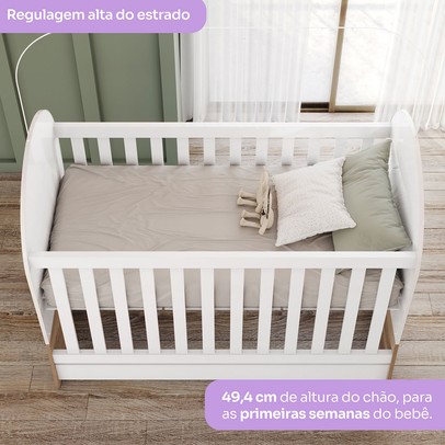 Quarto de Bebê Completo Magia 3 Portas 2 Gavetas Branco/Jequitibá - Henn