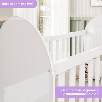 Quarto de Bebê Completo Magia 3 Gavetas Branco/Jequitibá  - Henn