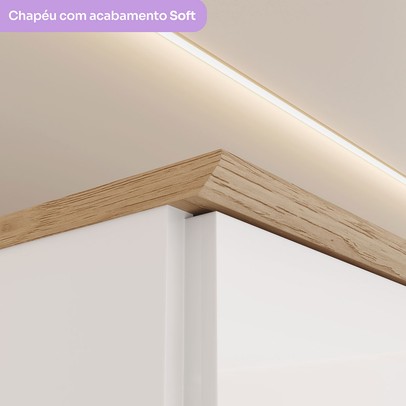 Quarto de Bebê Completo Magia 3 Gavetas Branco/Jequitibá  - Henn