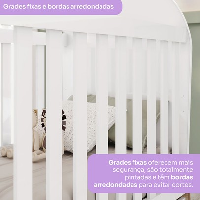 Quarto de Bebê Completo Magia 3 Gavetas Branco/Jequitibá  - Henn