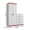 Cômoda Roupeiro Ingleses 2 Portas 4 Gavetas Branco/Camarim - Panorama Móveis
