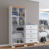 Cômoda Roupeiro Ingleses 2 Portas 4 Gavetas Branco/Camarim - Panorama Móveis