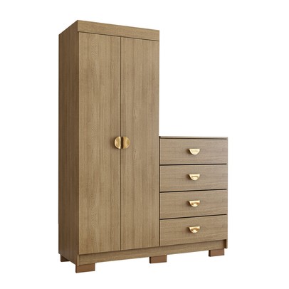 Cômoda Roupeiro Ingleses 2 Portas 4 Gavetas Nature - Panorama Móveis