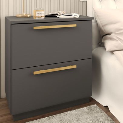 Mesa de Cabeceira Dubai 2 Gavetas Alasca - Panorama Móveis