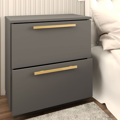 Mesa de Cabeceira Dubai 2 Gavetas Alasca - Panorama Móveis