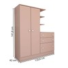 Guarda-Roupa Infantil com Cômoda Colorê 2 Portas 3 Gavetas Rosa - Panorama Móveis