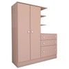 Guarda-Roupa Infantil com Cômoda Colorê 2 Portas 3 Gavetas Rosa - Panorama Móveis