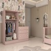 Guarda-Roupa Infantil com Cômoda Colorê 2 Portas 3 Gavetas Rosa - Panorama Móveis