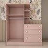 Guarda-Roupa Infantil com Cômoda Colorê 2 Portas 3 Gavetas Rosa - Panorama Móveis