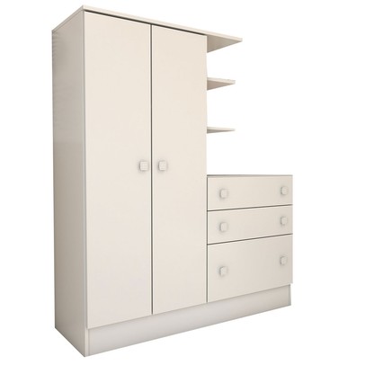 Guarda-Roupa Infantil com Cômoda Colorê 2 Portas 3 Gavetas Branco - Panorama Móveis