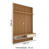 Painel para TV Até 60 Polegadas Home 1 Porta 140 Cm Nature Ripado/Off White - Panorama Móveis