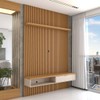 Painel para TV Até 60 Polegadas Home 1 Porta 140 Cm Nature Ripado/Off White - Panorama Móveis