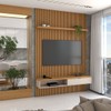 Painel para TV Até 60 Polegadas Home 1 Porta 140 Cm Nature Ripado/Off White - Panorama Móveis