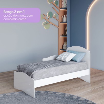 Quarto de Bebê Completo Bala de Menta 3 Portas 2 Gavetas Branco - Henn