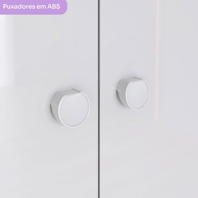 Quarto de Bebê Completo Bala de Menta 5 Gavetas Branco - Henn