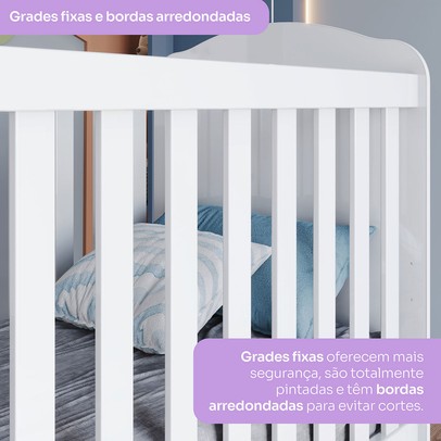 Quarto de Bebê Completo Bala de Menta 5 Gavetas Branco - Henn