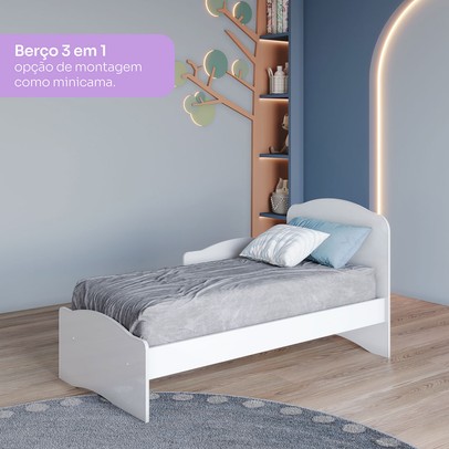 Quarto de Bebê Completo Bala de Menta 5 Gavetas Branco - Henn