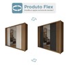 Guarda-Roupa Casal Argentina 3 Portas 2 Gavetas Flex com Espelho Amêndola Nude/Preto Prime Tx - Panorama Móveis