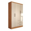 Guarda-Roupa Solteiro Paraná 4 Portas 2 Gavetas Cinamomo/Off White - Panorama Móveis