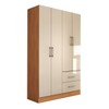 Guarda-Roupa Solteiro Paraná 4 Portas 2 Gavetas Cinamomo/Off White - Panorama Móveis