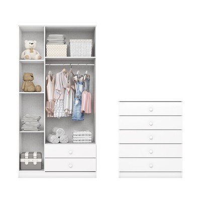 Quarto de Bebê Completo Bala de Menta 3 Portas 7 Gavetas Branco - Henn